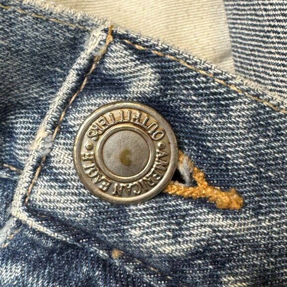 Vintage American Eagle Jeans Men 36x32 Boot Cut Jeans Light Distressed Paint Y2K - Picture 9 of 13